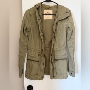 Hollister Olive Green Drawstring Waist Utility Jacket